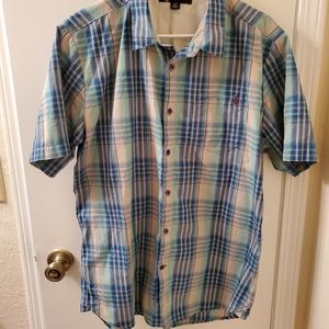 Volcom Plaid Short Sleeve Button up Shirt Size Large